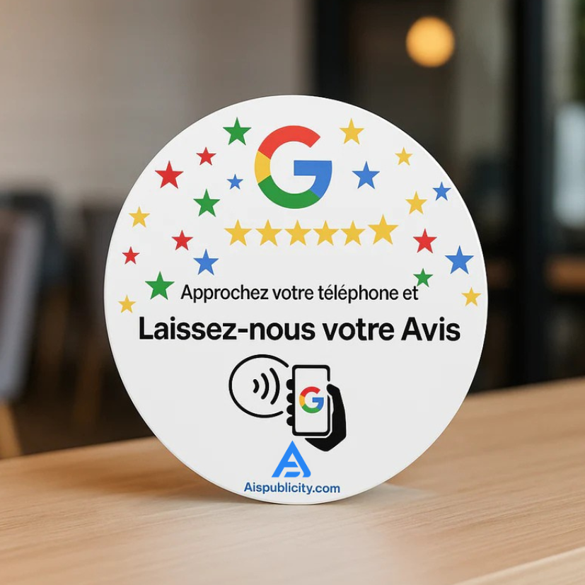 Badge NFC Google Avis – Collectez instantanément les avis de vos clients !