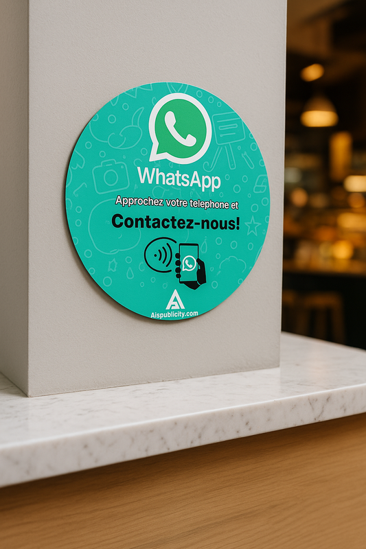 Badge NFC WhatsApp — Vos clients vous contactent en 1 clic !